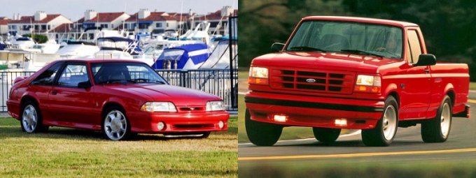 Дебютные SVT Mustang Cobra и SVT F-150 Lightning оснащались моторами V8 5.0 (235 л.с., 380 Н·м) и…