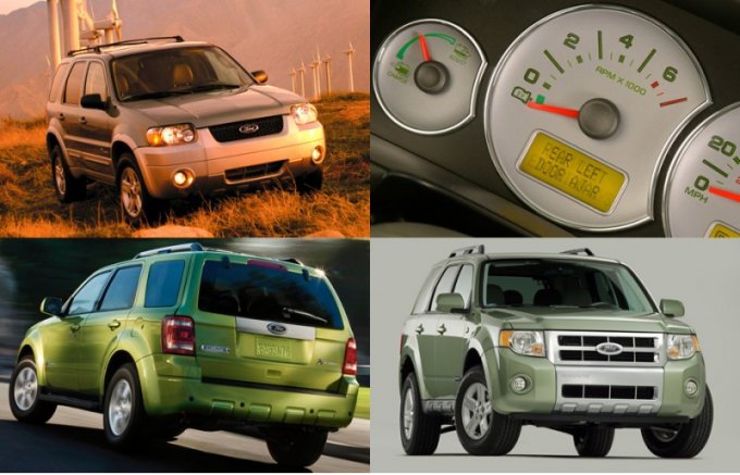 Вариант Ford Escape Hybrid существовал в первом и втором поколениях модели (вверху и внизу…