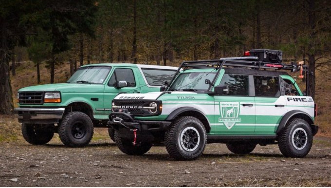 Внешне лесоохранный Bronco выделяется передним стальным бампером Ford Performance, эксклюзивным…