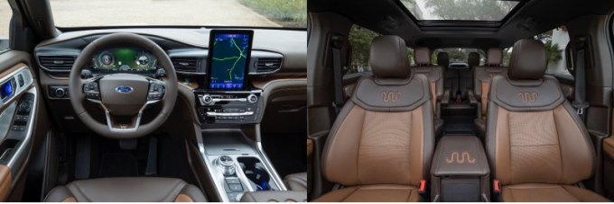 Внутри — обивка из премиальной кожи Mesa Del Rio и вставки из африканского дерева сапеле. Тачскрин…