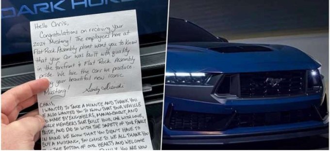 Инженеры Ford кладут покупателям Mustang Dark Horse в бардачок записки
