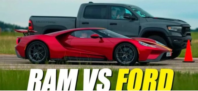 Hennessey выставляет свой 1200-сильный Ram TRX Mammoth против Ford GT для дрэг-рейсинга