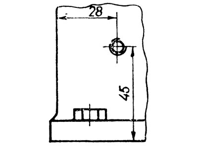 Рис. 7. Координаты отверстия в головке.