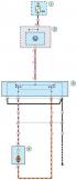 Scheme 3. Connections of the hydraulic drive system of the brake system