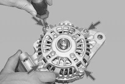 6. …and, using a screwdriver, remove the generator terminal.