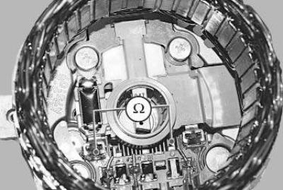 22. Connect the tester probes to the stator housing and to each winding terminal in turn. The…