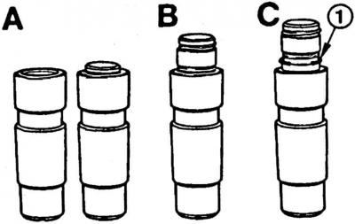 А – нормальное положение плунжера,