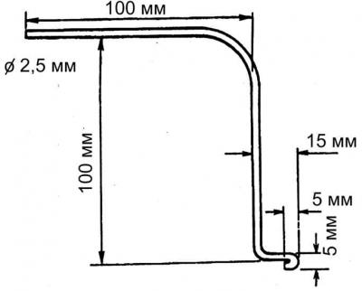 Специальный инструмент, изготовленный из проволоки диаметром 2,5 мм для освобождения плунжера…