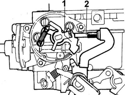 1 – ступенчатая шайба быстрого холостого хода,