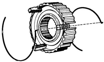 3. «Приклеить» при помощи смазки сухари фиксаторов к ступицам синхронизаторов 1-ой–2-ой и 3-ей–4-ой…