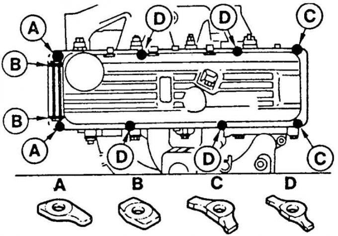 A, B, D – płyta wzmocniona, C – uszczelka