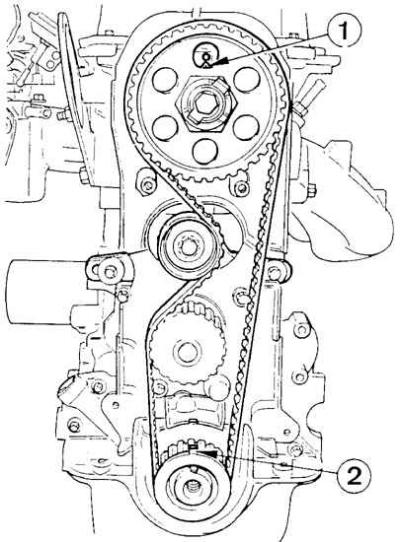 1 – установочные знаки распредвала,