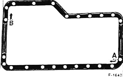 Новый уплотнительный комплект приклеить к блок-картеру герметиком FORD A70SX-19554-ВА, обеспечив…