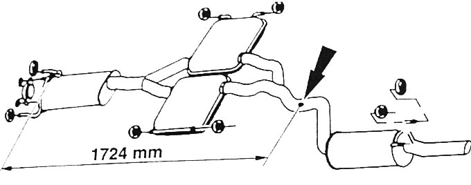 Автомобиль с бензиновым двигателем (при наличии двигателя V6: другая форма, одинаковые размеры).