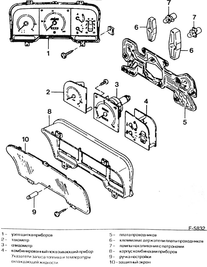 Щиток приборов, модели до 8/94