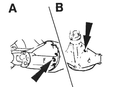 Рис. 30.2. Местоположение пробки залива и проверки уровня масла в заднем мосту: А «Н» - мост; В «G»…