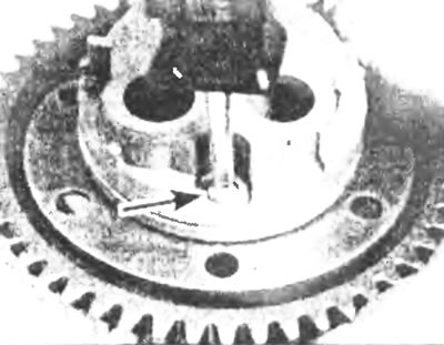 Рис. 14.2а. Отвинтите фиксирующий винт (указан стрелкой) ...