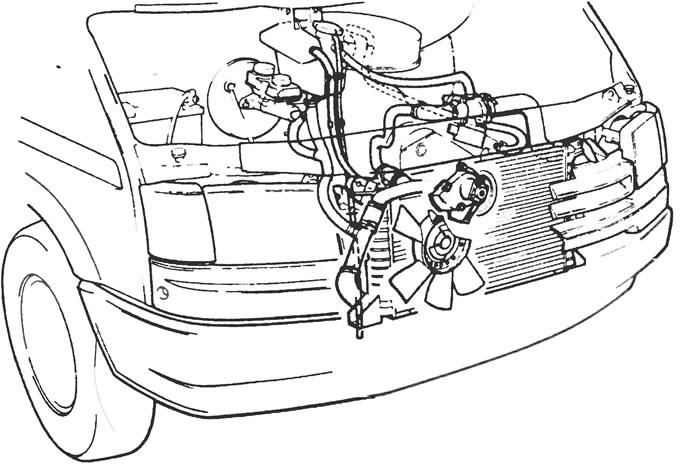 Рис. 1.1. Общее расположение элементов системы охлаждения.