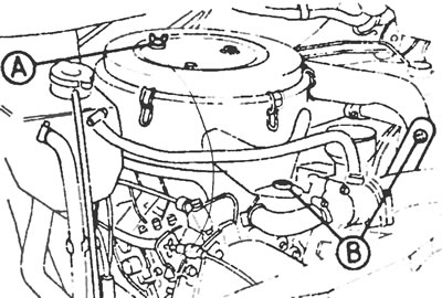 Рис.3.1а. Воздушный фильтр, установленный на двигателе с турбонаддувом: А Центральный фиксирующий…