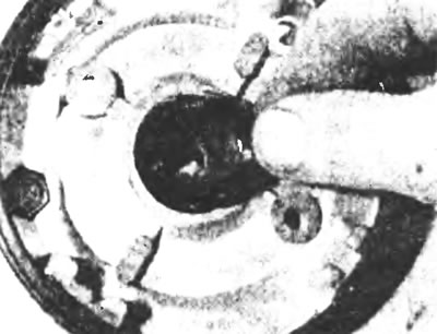 Рис. 9.4,а. Вытащите тормозные колодки с пружинами...