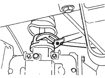 Рис. 2.4. Коробка передач типа G: Отвинтите пластиковый фиксирующий колпачок рычага переключения…