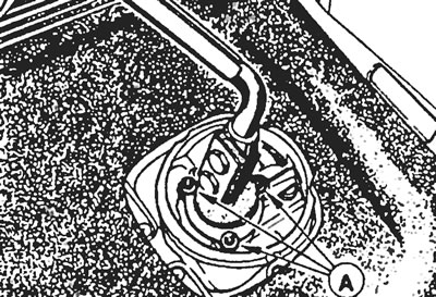 Рис.2.12. На коробке передач МТ75: Отвинтите три болта Torx (А) и снимите рычаг переключения…