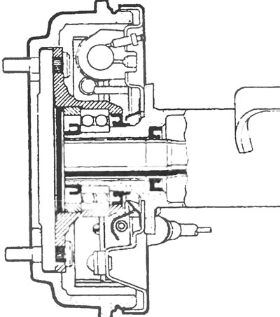 Рис. 7.7,а. Ступица с подшипником на мосту «Н» в сборе.