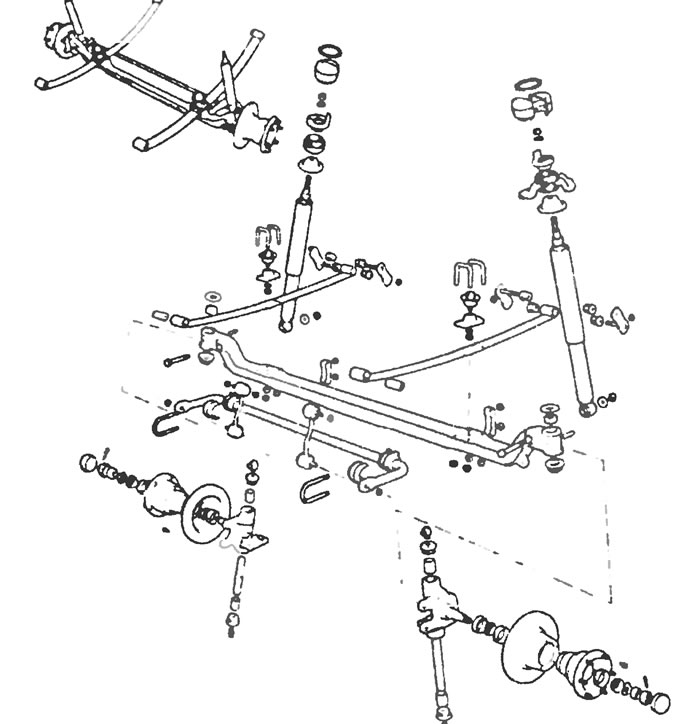 Рис. 1.1,б. Детальный вид зависимой передней подвески.