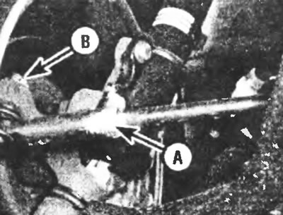 Рис. 26.3. Контргайка поперечной рулевой тяги (А) и гайка крепления шарового шарнира к поворотному…