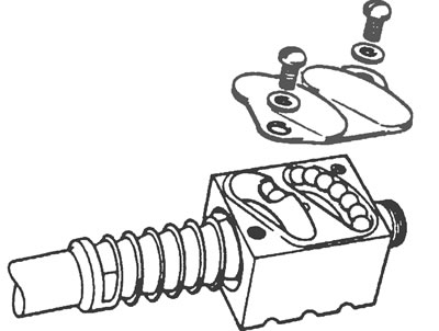 Рис. 28.12. Отвинтив фиксирующие винты, снимите прижимную пластину направляющих трубок.