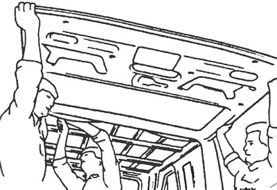 Рис. 17.3. Придерживайте задний борт при снятии и установке.