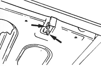 Рис. 17.12. Фиксирующие болты направляющих боковых буферов откидного заднего борта.