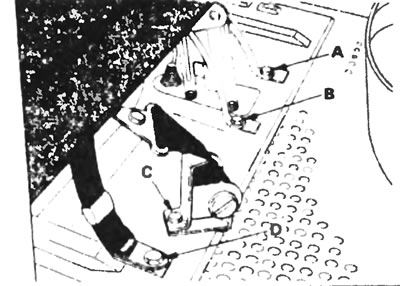 Рис. 33.6. Типичные способы крепления ремней безопасности к полу: А - Стойка замка поясного ремня,…