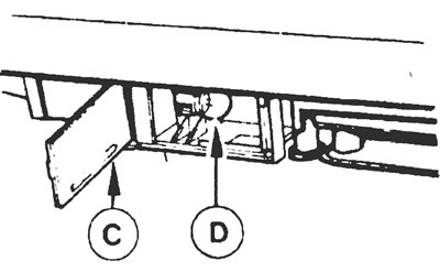 Рис. 14.18. Рассеиватель (С) и лампочка (D) узла подсветки заднего номерного знака на автомобилях…